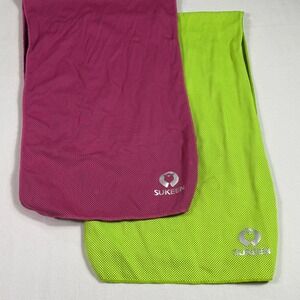 SUKEEN Cooling Towel Set 2 Pink Green Instant Cold Ice Sports Gym Workout Travel